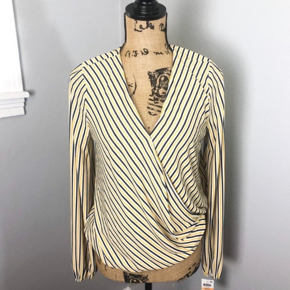 NWT INC Faux Wrap Top - Size Small